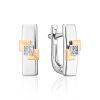 Geometric Silver Earrings With Gold And Diamonds The Diva, image 