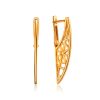 Designer Geometric Gold Plated Silver Earrings, image 