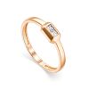 Golden Ring With Diamond Centerstone, Ring Size: 6 / 16.5, image 