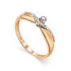 Golden Statement Ring With Diamonds, Ring Size: 8 / 18, image 