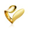 Unclosed Gorgeous Gold-Plated Silver Ring The Liquid, Ring Size: Adjustable, image 