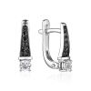 White Gold Earrings With Black And White Diamonds, image 