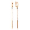 Golden Chain Dangle Earrings With Diamonds, image 