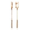 Diamond Earrings With Golden Chain Dangles, image 