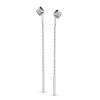 White Gold Chain Dangle Earrings With Diamonds, image 