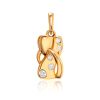 Bright Gold Plated Silver Pendant With Crystals, image 