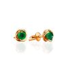 Gold Agate Stud Earrings, image 