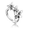 White Gold Floral Ring With Diamonds The Legend, Ring Size: 7 / 17.5, image 