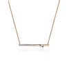 Golden Necklace With Diamond Crossbar Pendant, image 