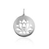 Round Silver Flat Pendant With Crystal The Enigma, image 