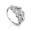 Ornate Silver Crystal Encrusted Ring, Ring Size: 6 / 16.5, image 