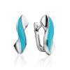 Cute Silver Earrings With Enamel, image 