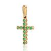 Wonderful Gold Emerald Cross Pendant, image 