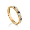 Golden Ring With Channel Set Sapphires And Diamonds, Ring Size: 8 / 18, image 