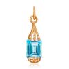 Geometric Golden Pendant With Topaz, image 