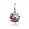 Adorable Silver Pendant With Mauve Colored Pearl, image 