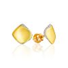 Bright Gold Plated Studs With Crystals, image 