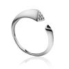 Bold Silver Adjustable Ring With Crystals, Ring Size: 8 / 18, image 