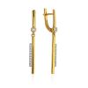 Fabulous Gold Plated Silver Dangle Earrings, image 