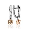 Silver Earrings With Gold Diamond Dangles The Diva, image 