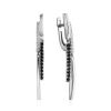 Silver Dangles With Black And White Crystals, image 