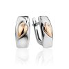 Silver Earrings With Gold Elements And Diamonds The Diva, image 