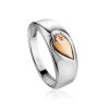 Silver Band Ring With Gold Element And Diamond The Diva, Ring Size: 8 / 18, image 