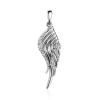 Chic Silver Wing Pendant With Crystals, image 