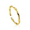 Wavy Beautiful Gold-Plated Silver Ring The Liquid, Ring Size: Adjustable, image 