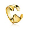 Designed Gold-Plated Silver Ring The Liquid, Ring Size: Adjustable, image 