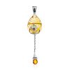 Enamel Egg Locket Pendant With Citrine Dangle The Romanov, image 