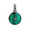 Green Enamel Round Pendant With Crystal The Heritage, image 