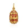 Filigree Handcrafted Egg Shaped Pendant With Red Enamel The Romanov, image 