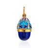 Blue Enamel Egg Shaped Pendant With Lapis Lazuli The Romanov, image 
