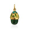 Gold Plated Egg Shaped Pendant With Jade And Green Enamel The Romanov, image 
