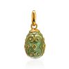 Ornate Egg Shaped Pendant With Pistachio Color Enamel The Romanov, image 