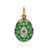 Green Enamel Egg Shaped Pendant With Crystals The Romanov, image 