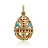 Gold Plated Egg Shaped Pendant With Crystals And Enamel The Romanov, image 