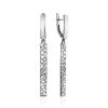 Textured Silver Dangles With Crystals, image 