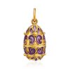 Ornate Gold Plated Silver Egg Shaped Pendant With Enamel The Romanov, image 