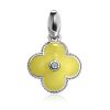 Silver Clover Shaped Pendant With Enamel With Diamond The Heritage, image 