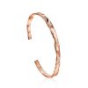 Trendy Textured Rose Gold Bangle Bracelet The Liquid, image 