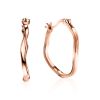 Small 18ct Gold on Sterling Silver ​Hammered Hoop Earrings The Liquid, image 
