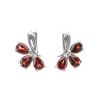 Chic Silver Earrings With Garnet The Flora, image 