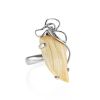 Bold Silver Cocktail Ring With Mammoth Tusk The Era, Ring Size: Adjustable, image 