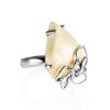 Handcrafted Silver Adjustable Ring With Mammoth Tusk The Era, Ring Size: Adjustable, image 