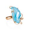 Gold Plated Silver Cocktail Ring With Chalcedony The Serenade, Ring Size: Adjustable, image 