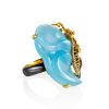 Mix Color Silver Cocktail Ring With Chalсedony The Serenade, Ring Size: Adjustable, image 