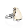 Handcrafted Silver Ring With Mammoth Tusk The Era, Ring Size: Adjustable, image 