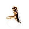 Smoky Quartz Gold Plated Silver Ring The Serenade, Ring Size: Adjustable, image 